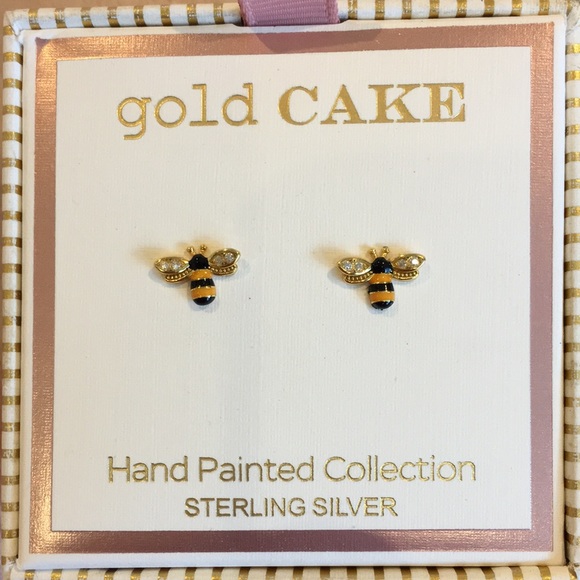 Little Bee Pierced Earrings Gold Cake 